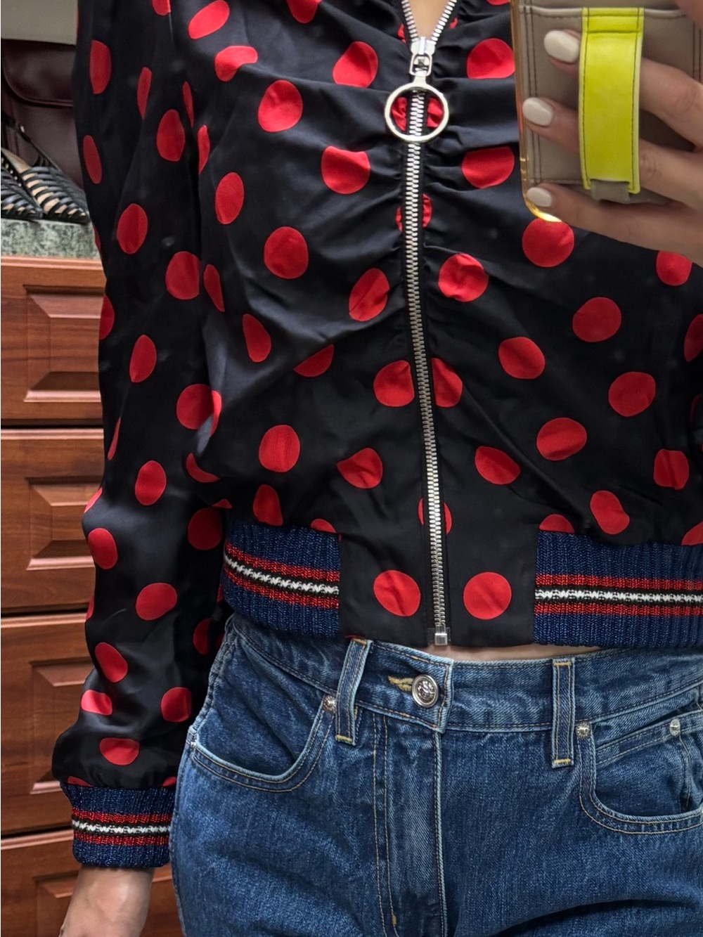 Gucci dark navy Jacket with Red Polka Dots - Picture 2 of 3